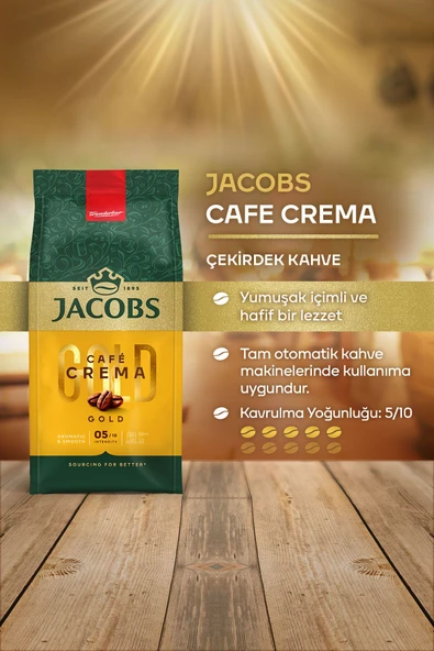 Jacobs Cafe Crema Çekirdek Kahve 500 gr 4'lü - 3