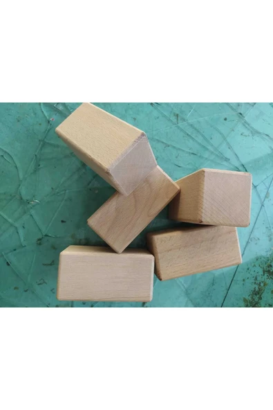 ncy Kayın Ahşap Blok Seti , Ahşap parçalar  , 4,5*9,5  cm , 5 Adet , Oyun Küpü