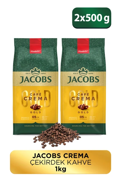 Jacobs Cafe Crema Çekirdek Kahve 500 gr 2'li
