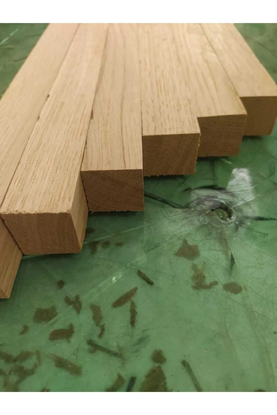 değerli hobi ahşap meşe çıta çubuk 2,5x2,5 cm , 6 adet 30 cm