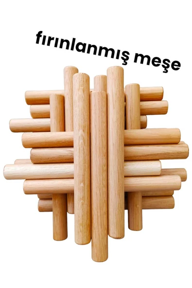 ncy Ahşap Ritim Çubuğu Fırınlanmış Meşe 16 Çift ( 32 Adet ) 20 Cm