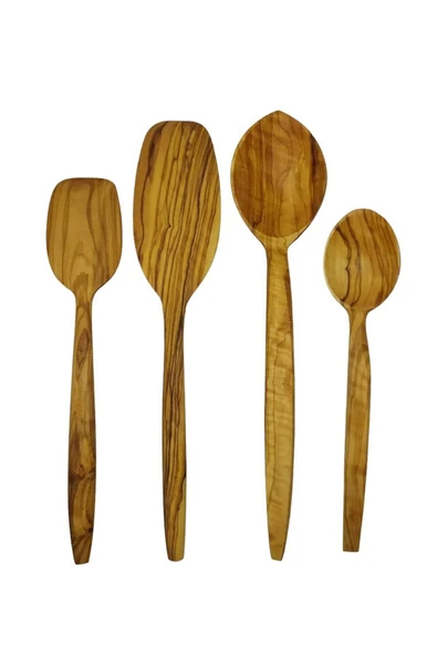 ncy Doğal Zeytin El Yapımı Kaşık Seti , Tahta Kaşık , Spatula , Ahşap Mutfak Seti 4 Parça