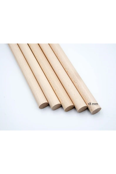 değerli hobi Ahşap Kavale Çıta Çubuk Kavela 1, Kalite 18 Mm 50 Cm 5 Adet - 2