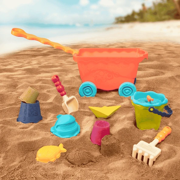 B.Toys Kırmızı Plaj Vagonu - Resim 3