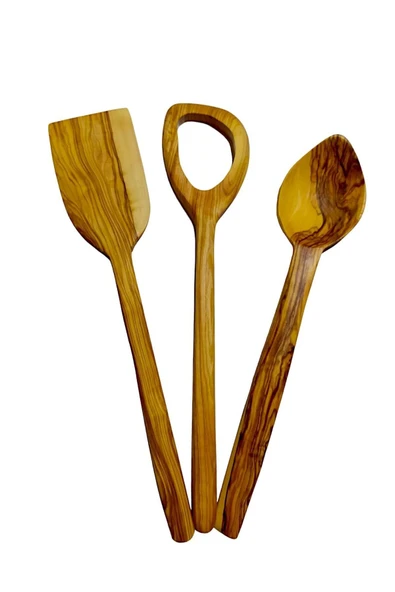 ncy Ahşap Zeytin Kaşık Ağacı Spatula Kaşık Seti 3 'lü