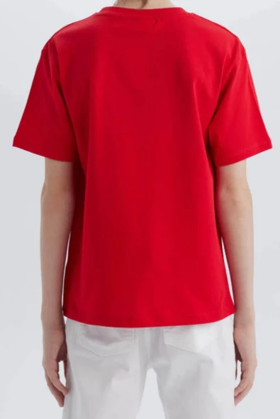 Kırmızı Beyaz Atatürk Baskılı Unisex Çocuk Tişört - 3
