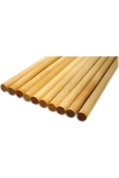 değerli hobi ahşap kavale çıta çubuk kayın kavela 120 cm 10 mm yivsiz 10 adet