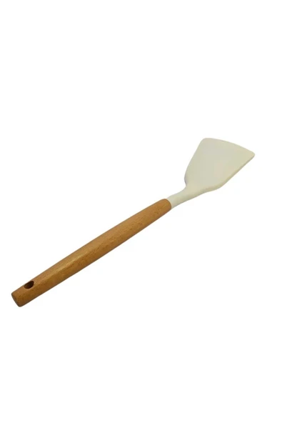 ncy Yanmaz Yapışmaz Ahşap Saplı Silikon Spatula