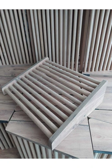 ncy Masa Altı Ayaklık Ayak Yükseltici Ayak Koyma Standı Doğal Ahşap 47x38 Cm