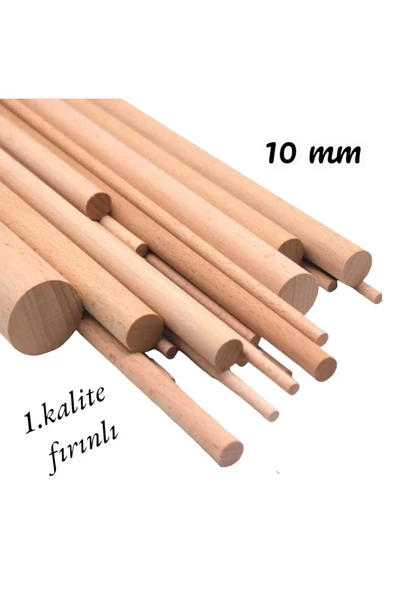 ncy Ahşap Kavale 1.kalite Çubuk Çıta Kavela Yivsiz Kayın 10 Mm 100 Cm 10 Ad