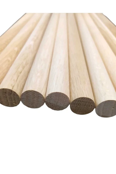ncy Ahşap Maket Çıta Kavela Fırınlanmış Meşe Silindir 25 Cm 20 Mm 15 Adet - 2