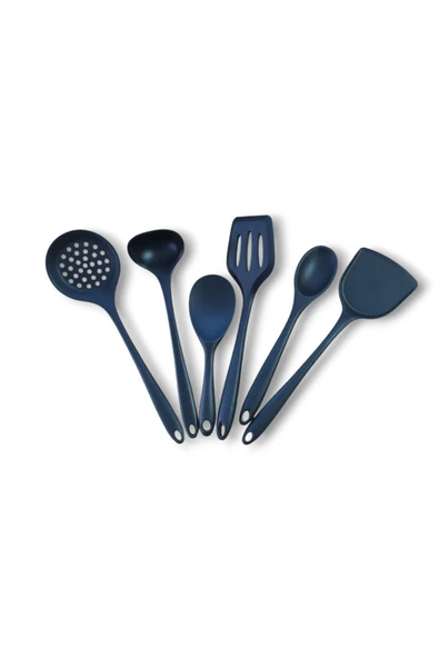 ncy Yanmaz Yapışmaz Komple Silikon Spatula Kepçe Kaşık Seti 6 Parça