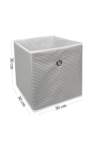 Raf Organizer Kutu Seti (30X30X30CM) Yeni Sezon Nano Teknoloji Su Geçirmez Kumaş Gri - 2