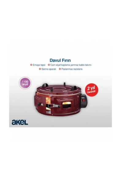 Akel AF330 Elektrikli Davul Fırın 45L 1100W Kırmızı (TEŞHİR)