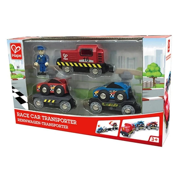 Hape Oyuncak Yarış Arabası Taşıma Treni - 4