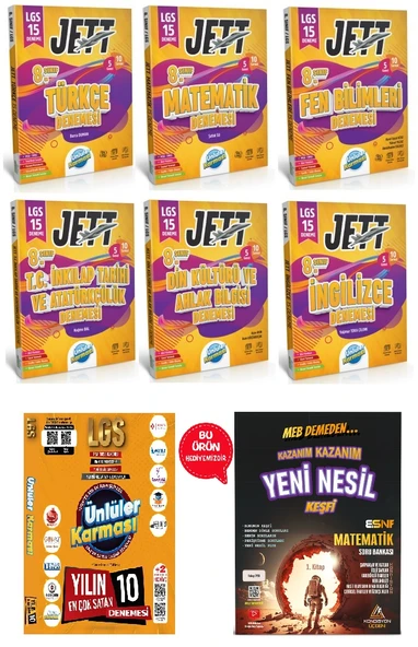 8.Sınıf LGS Ünlüler Jett 15 Deneme Seti - 2025 LGS Genel Deneme 10 Yayın 10 Deneme ürün görseli 1