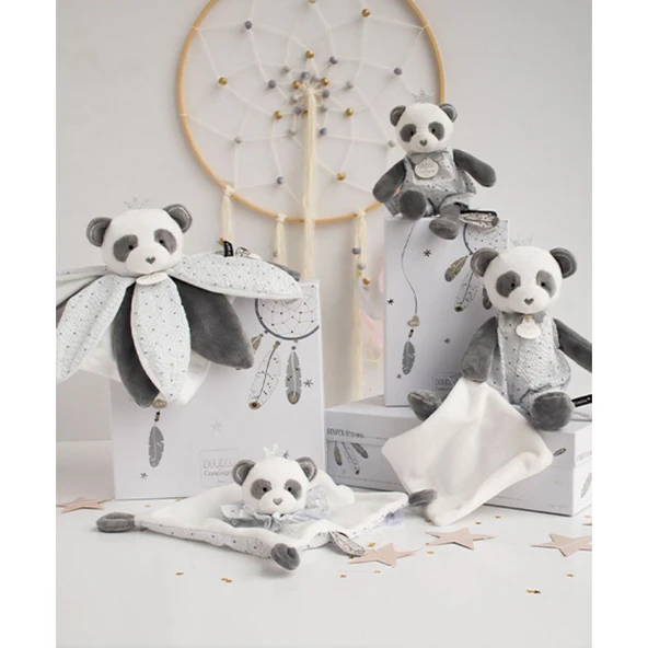 Doudou Hediye Kutulu Gri Panda Uyku Arkadaşı 26 cm - 4