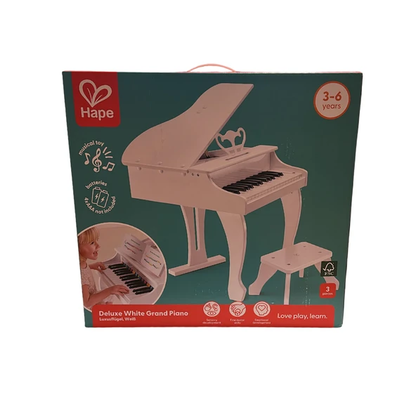 Hape Deluxe Grand Elektronik Piyano - Beyaz - Resim 10