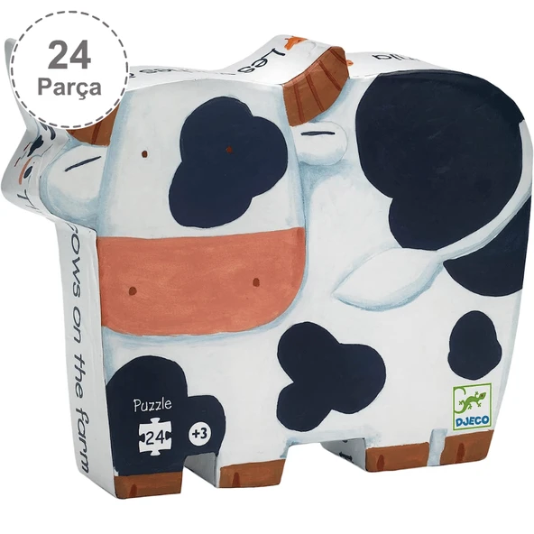 Djeco Dekoratif Puzzle 24 Parça - The Cows On The Farm