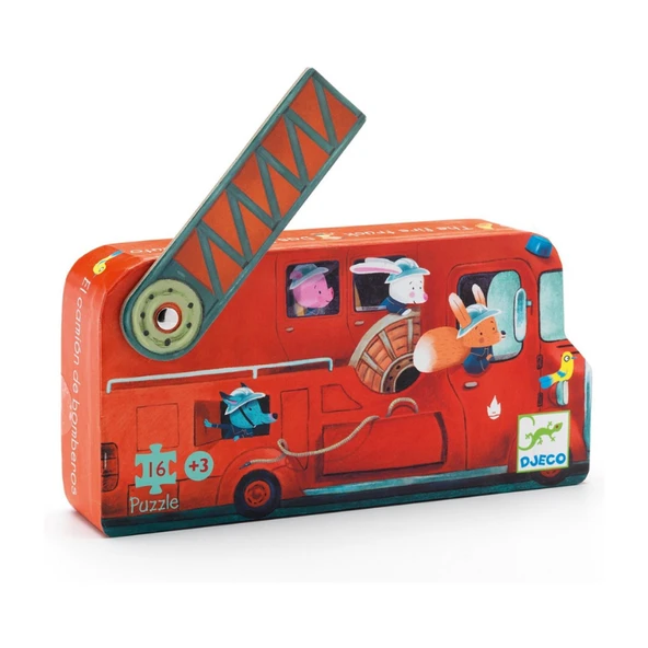 Djeco Dekoratif Puzzle 16 Parça - The Fire Truck - 2