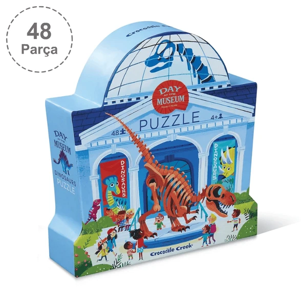 Crocodile Creek Müzede Bir Gün Puzzle - 48 Parça - Dinozor