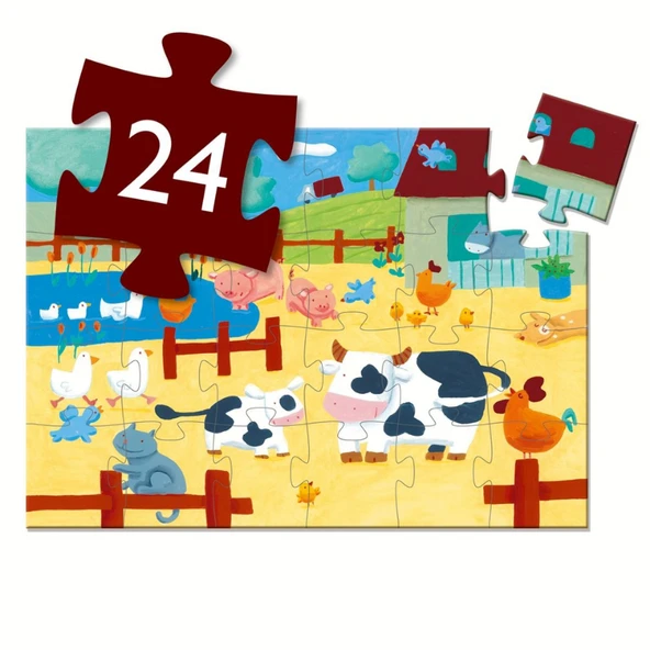 Djeco Dekoratif Puzzle 24 Parça - The Cows On The Farm - 4