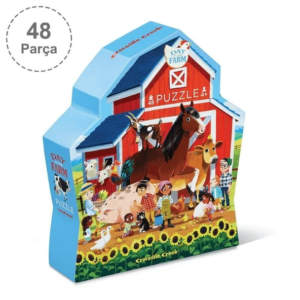 Crocodile Creek Dekoratif Puzzle - 48 Parça - Çiftlik