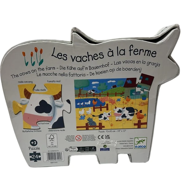 Djeco Dekoratif Puzzle 24 Parça - The Cows On The Farm - 7