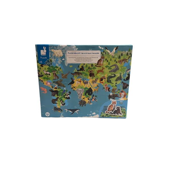 Janod 200 Parça Figürlü Puzzle - Hayvanlar - 9