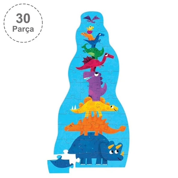 Crocodile Creek Dev Kule Puzzle - 30 Parça - Dinozor