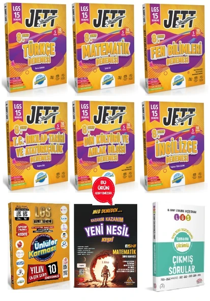 8.Sınıf LGS Jett 15 Deneme Seti - 2025 LGS Genel Deneme 10 Yayın 10 Deneme-Çözümlü Çıkmış Sorular ürün görseli 1