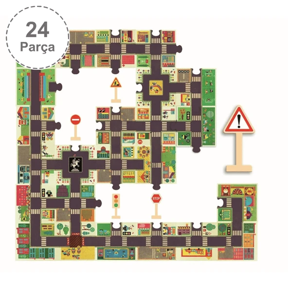 Djeco Dev Puzzle 24 Parça - The City