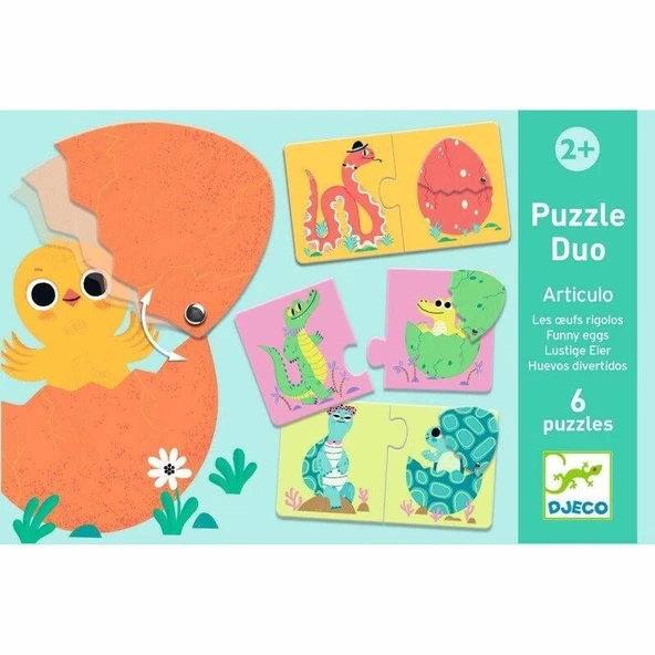 Djeco İkili Puzzle - Funny Eggs - 6
