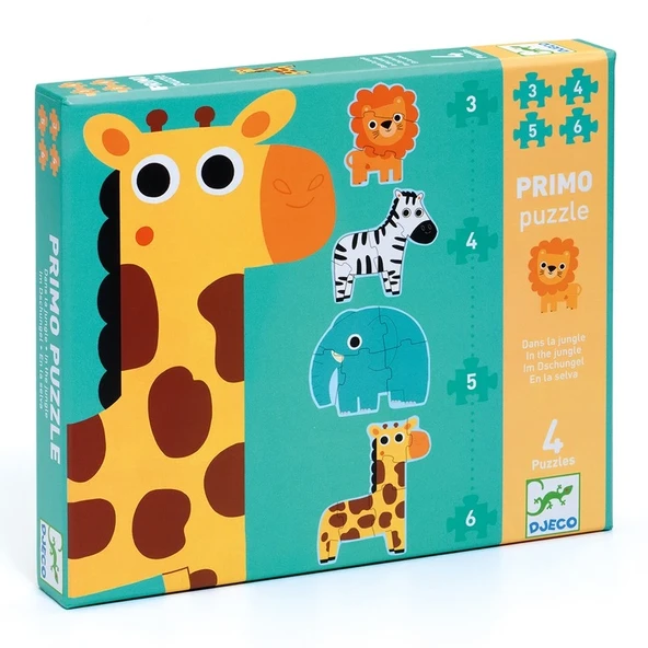 Djeco İlerleyen Puzzle - In The Jungle - 3,4,6,9 Pcs