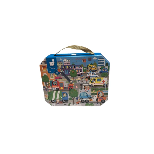 Janod 36 Parça Çantalı Puzzle - Şehir - Resim 5