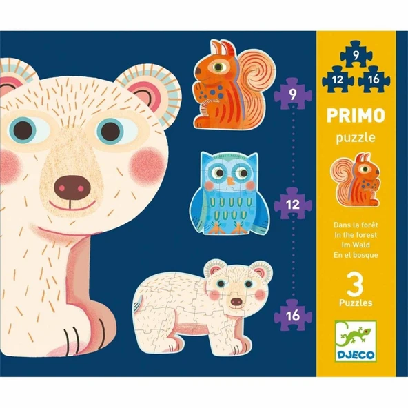 Djeco İlerleyen Puzzle - In The Forest - 9, 12, 16 Pcs - 5