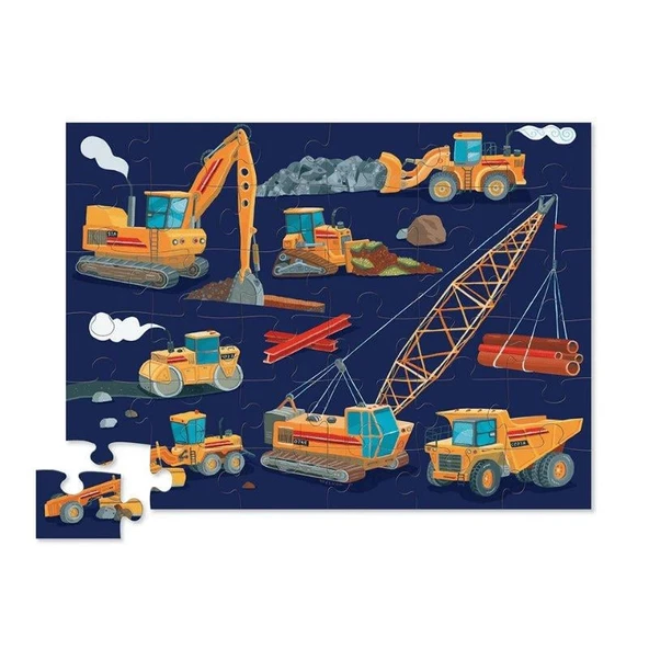 Crocodile Creek Dekoratif Puzzle - 36 Parça - Construction Zone - 2