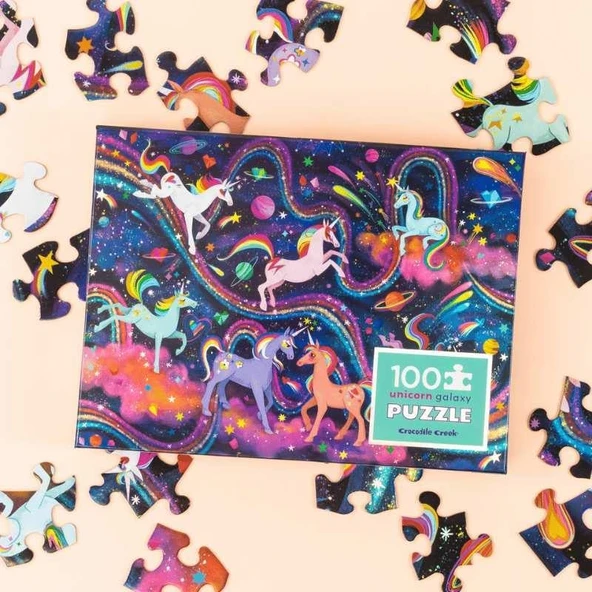 Crocodile Creek Puzzle - 100 Parça - Unicorn Galaksi - 5