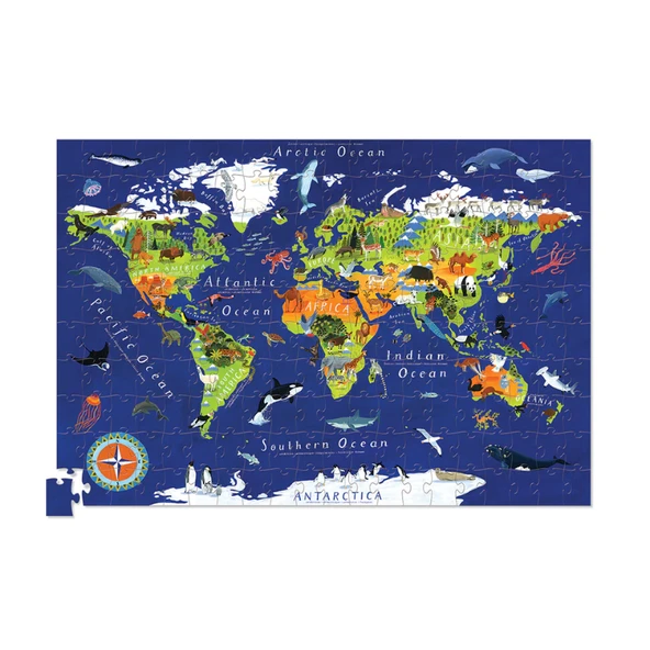 Crocodile Creek Poster Puzzle - 200 Parça - Dünya - 3