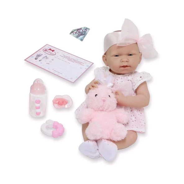 Berenguer Gerçekçi Yenidoğan Oyuncak Kız Bebek 38 cm ve Pembe Tavşan
