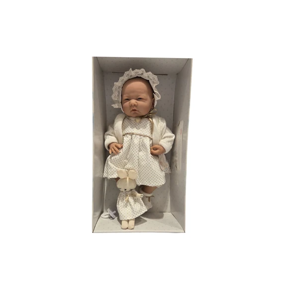 Berenguer Gerçekçi Yenidoğan Oyuncak Kız Bebek 39 cm - Beyaz Hırka ve Tavşanlı - 6