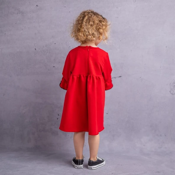 Bebeğim ve Ben Elbise - Kırmızı - Resim 4