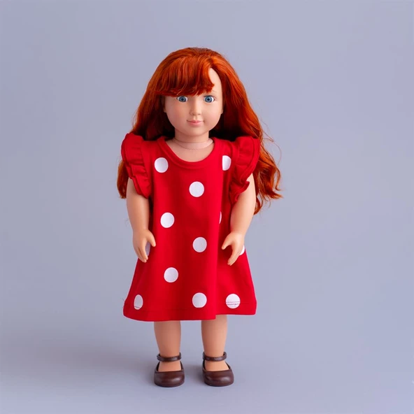 Bebeğim ve Ben Elbise - Kırmızı Ponte - 2