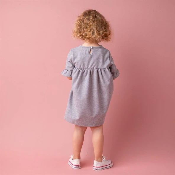 Bebeğim ve Ben Elbise - Gri Sarah Unicorn - 2