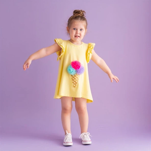Bebeğim ve Ben Elbise - Sarı Ice Cream - Resim 4