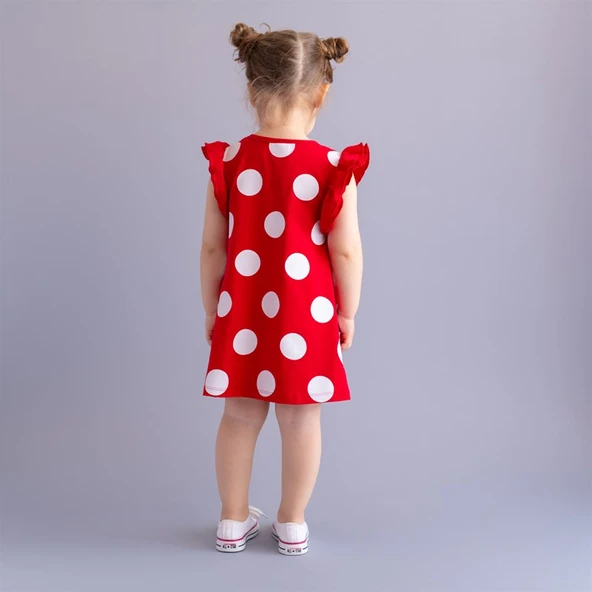 Bebeğim ve Ben Elbise - Kırmızı Ponte - 4