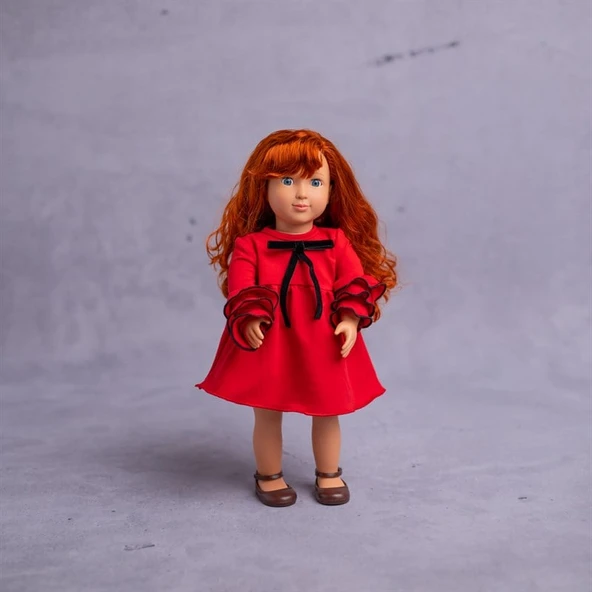 Bebeğim ve Ben Elbise - Kırmızı - Resim 2