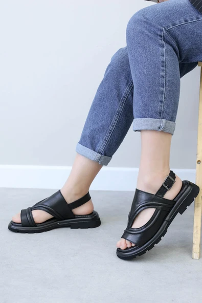 Hakiki Deri  Kadın Klasik Sandalet 710ZA972 - Resim 6