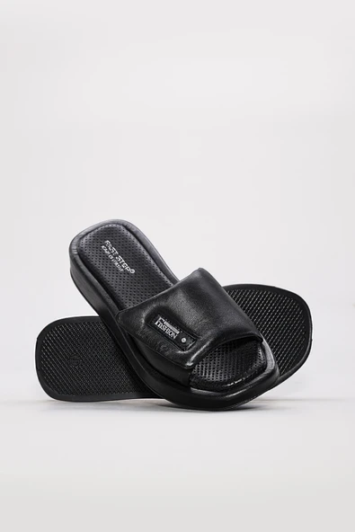 Hakiki Deri  Kadın Düz Terlik 710ZA247 - Resim 7