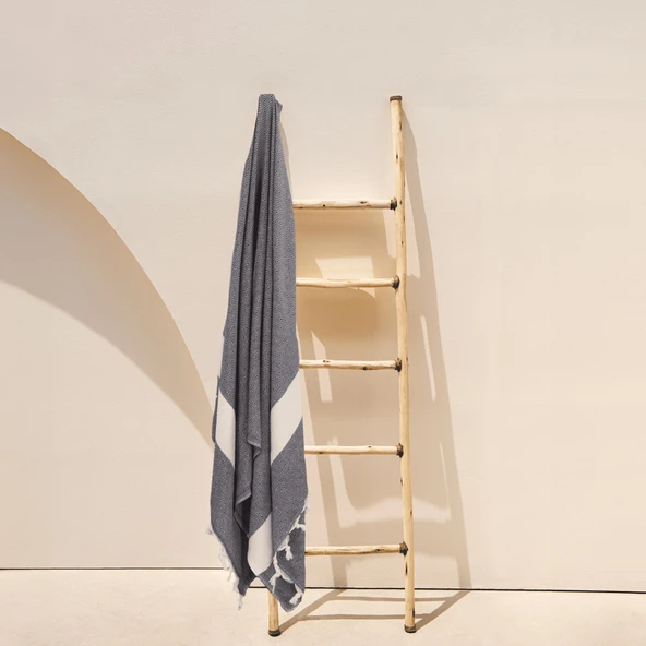 Homedius Elmas Desenli Diamond Pamuk Peştamal Banyo ve Plaj Havlusu 100x180 cm Siyah 100x180 - 2